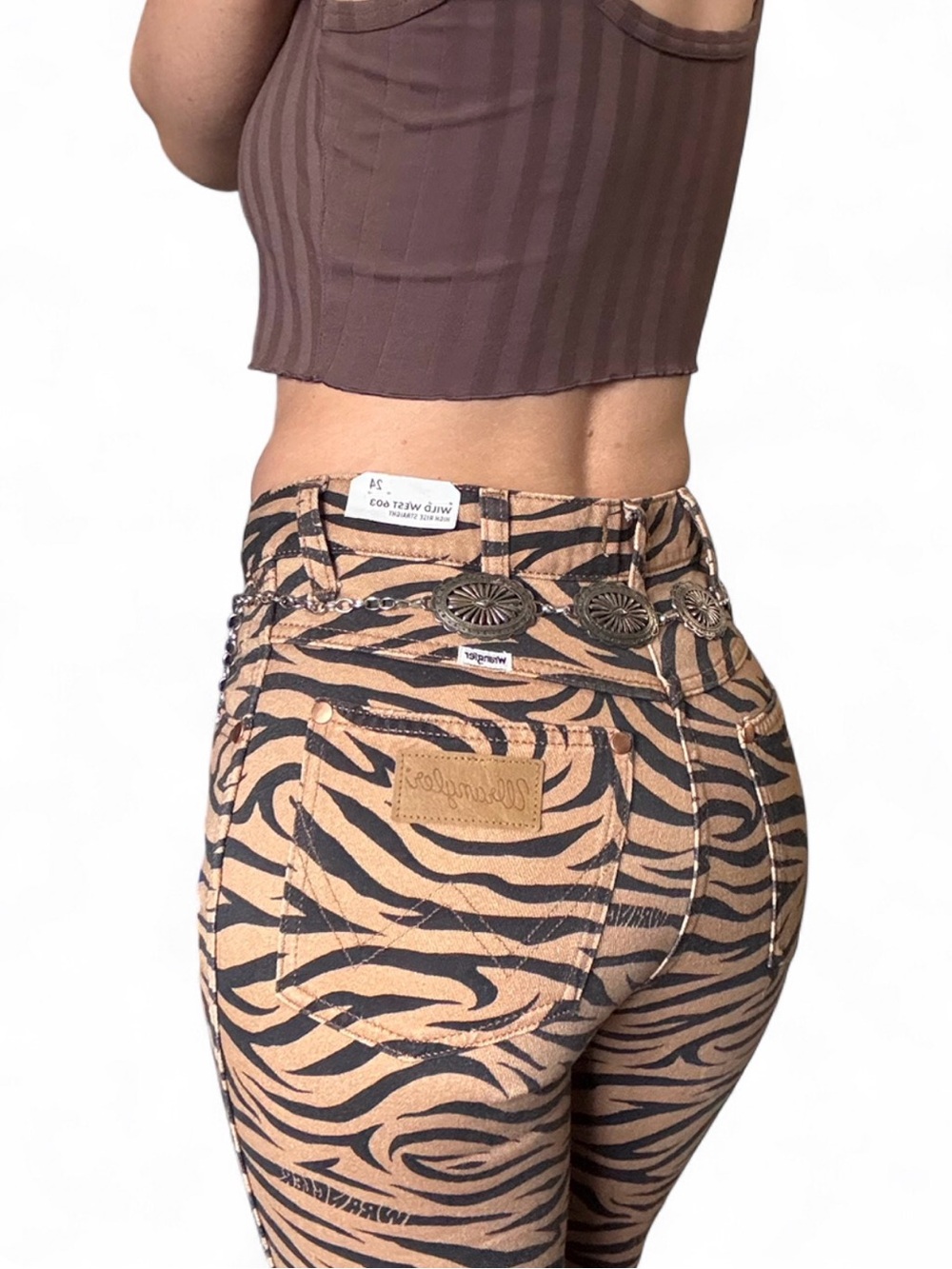 Wrangler Zebra Print High Rise Straight